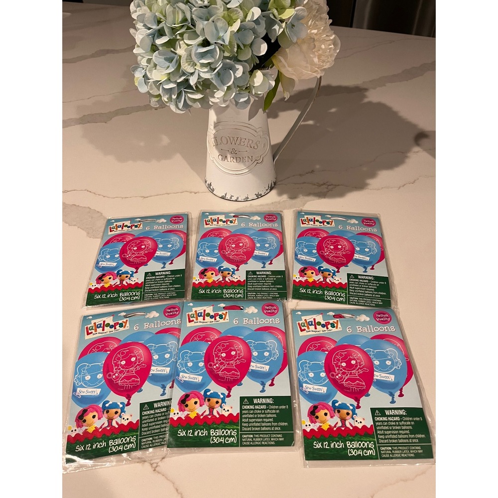 Lalaloopsy 6 packs of 6 Count 12 Inch Balloons Blue Pink Sew Sweet‎ Party Supply